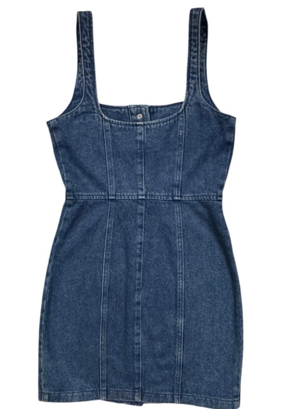 Denim Button-Front Mini Dress